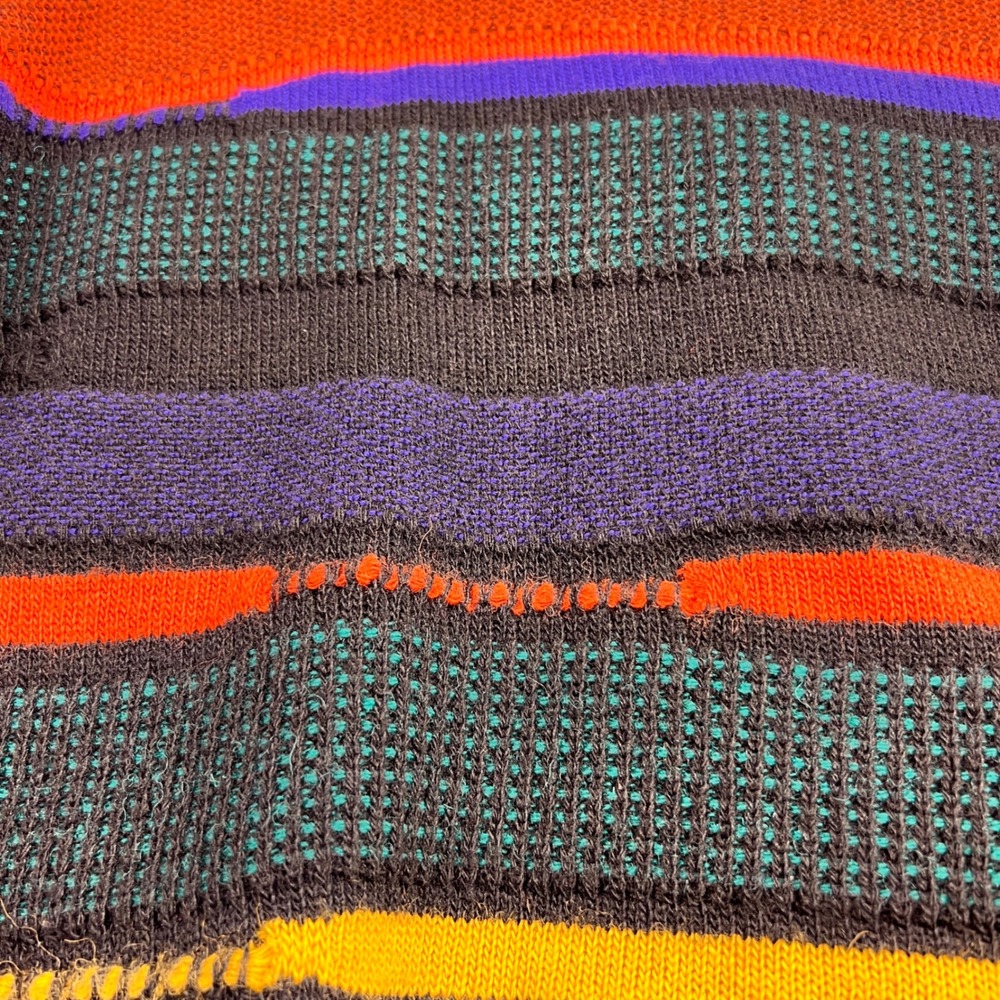 Vintage Pronto Uomo Italy Wool Blend Abstract Stripe Cardigan Sweater Mens M 50 - Picture 9 of 9